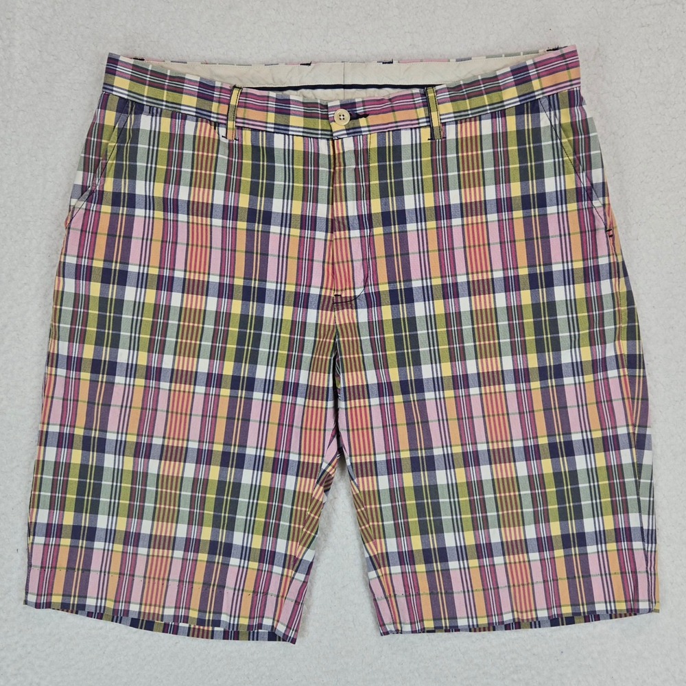 Polo Ralph Lauren Plaid Shorts Mens 36 Multi-Color Madras Cotton Coastal Preppy